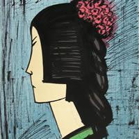 JAPONAISE A LA COIFFURE FLEURIE