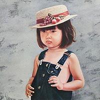 藤岡心象氏の油彩画、F３号「手あみのセーター」 Yahoo!オークション -「藤岡心象」(油彩) (絵画)の落札相場