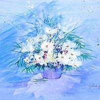 白い花束(ブルー)