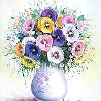 白い花瓶のポピー