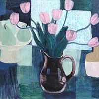 窓辺の花・チューリップ
