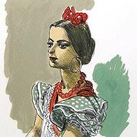 真作】 田村孝之介 人形図油彩画額 肉筆 額装+iselamendezagenda.mx