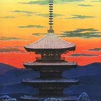 残雪の京都(夕景)
