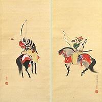 武者 掛け軸2点セット