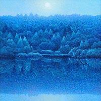 朝の湖