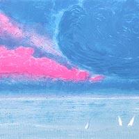 大きなバラ色の雲