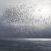 竹内邦夫、【寂光】、希少な額装用画集画、新品高級額 額装付