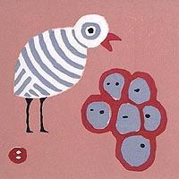 鳥と山男(赤)