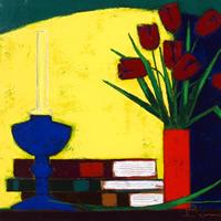LES TULIPES ET LA LAMPE BLEUE