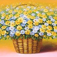 黄色と白の小花