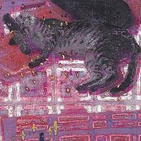 片桐 聖子、bathroom-with cats、超希少額装用画版、新品額装付
