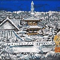 新雪塔映