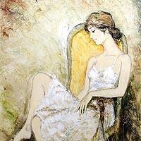 椅子に座る女性