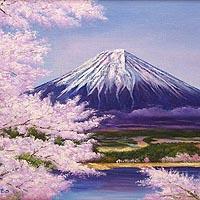 富士に桜