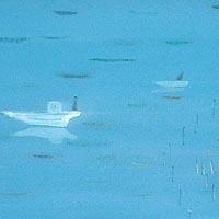 湖の町-漁