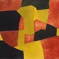 x Composition noire,jaune et brune