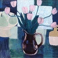 窓辺の花・チューリップ