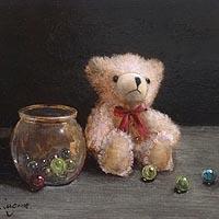 くまとビー玉の静物（菅野瑠衣）