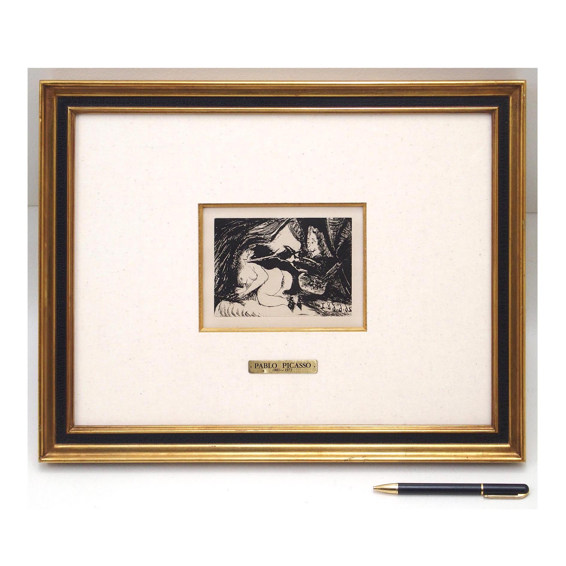 パブロ・ピカソ/エッチング#1/版画/直筆サイン/オルセー美術館認証印