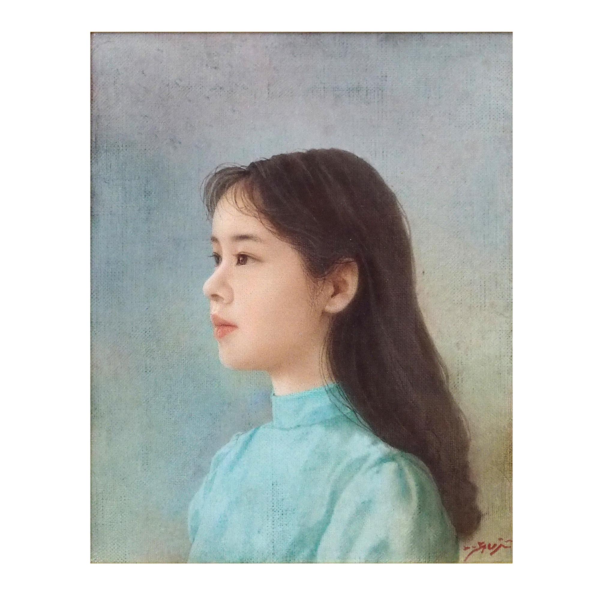藤井勉【帽子少女】 原画 水彩 3号 長谷川町子美術館 – 長谷川町